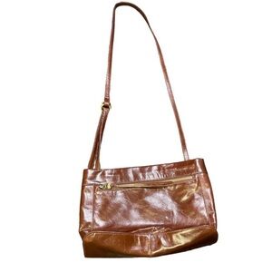 HOBO Leather Crossbody Handbag Purse Brown Classic Minimalist